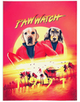 Manta personalizada para 2 mascotas 'Paw Watch 1991' 