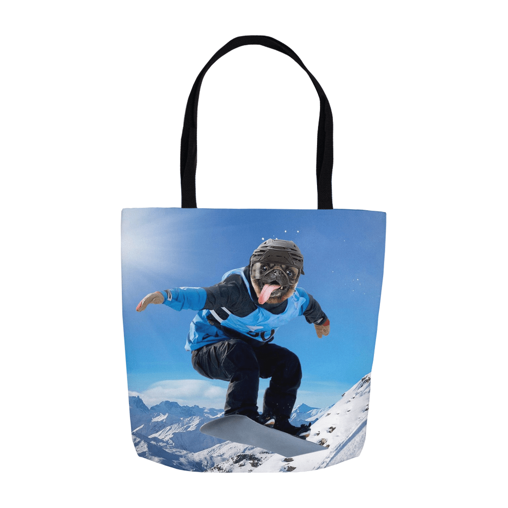 &#39;The Snowboarder&#39; Personalized Tote Bag