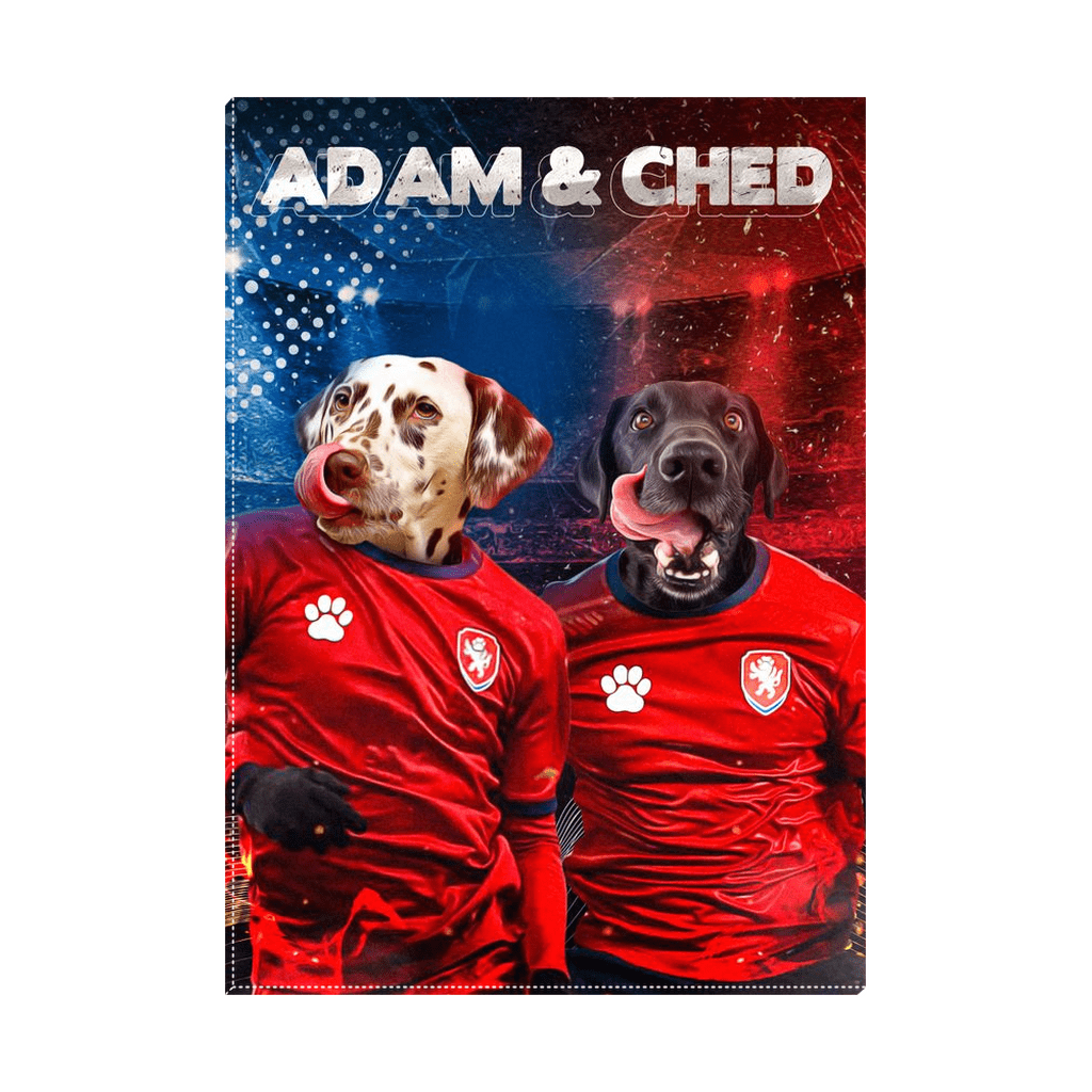 &#39;Czech Doggos&#39; Personalized 2 Pet Standing Canvas