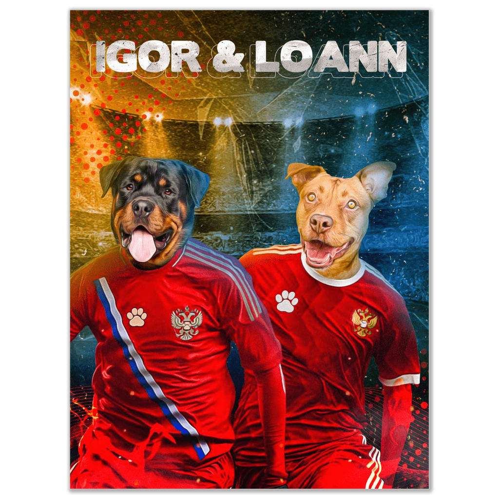 &#39;Russia Doggos&#39; Personalized 2 Pet Poster