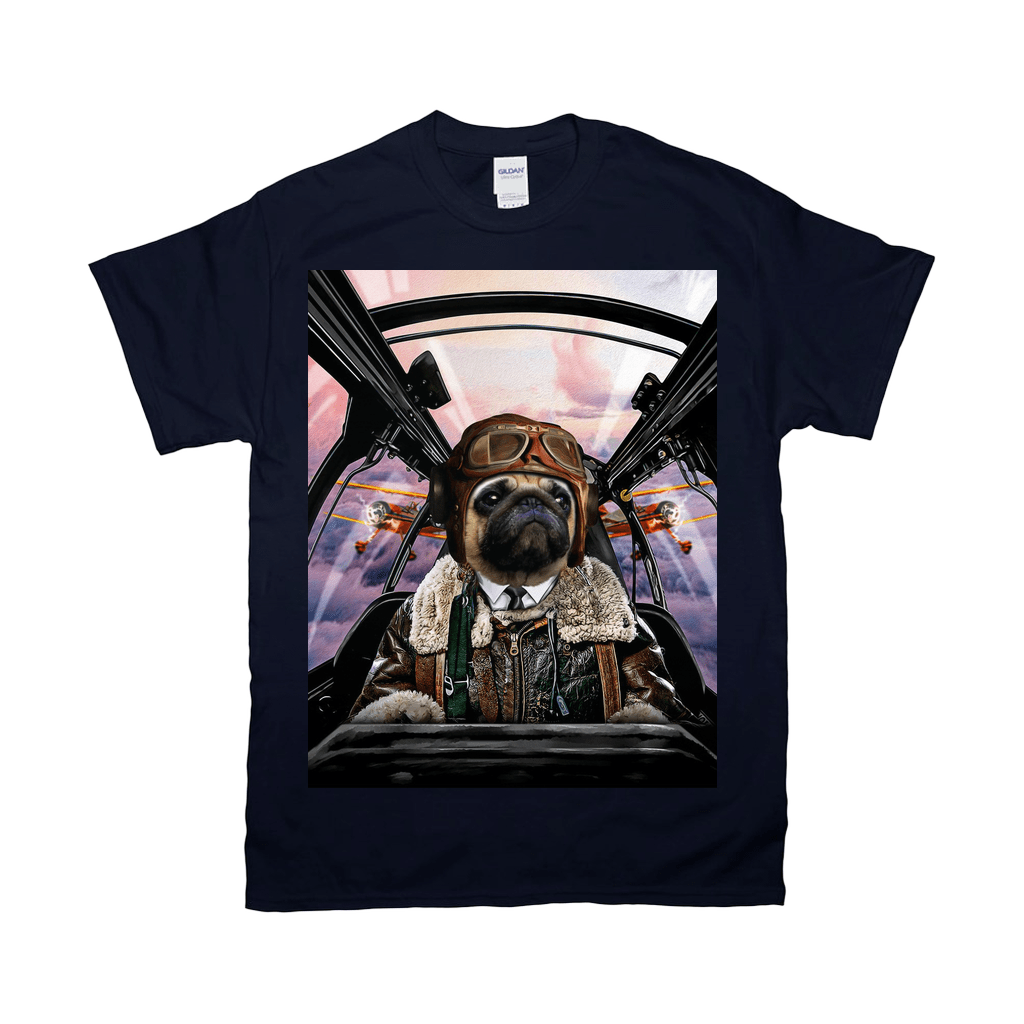 &#39;The Pilot&#39; Personalized Pet T-Shirt