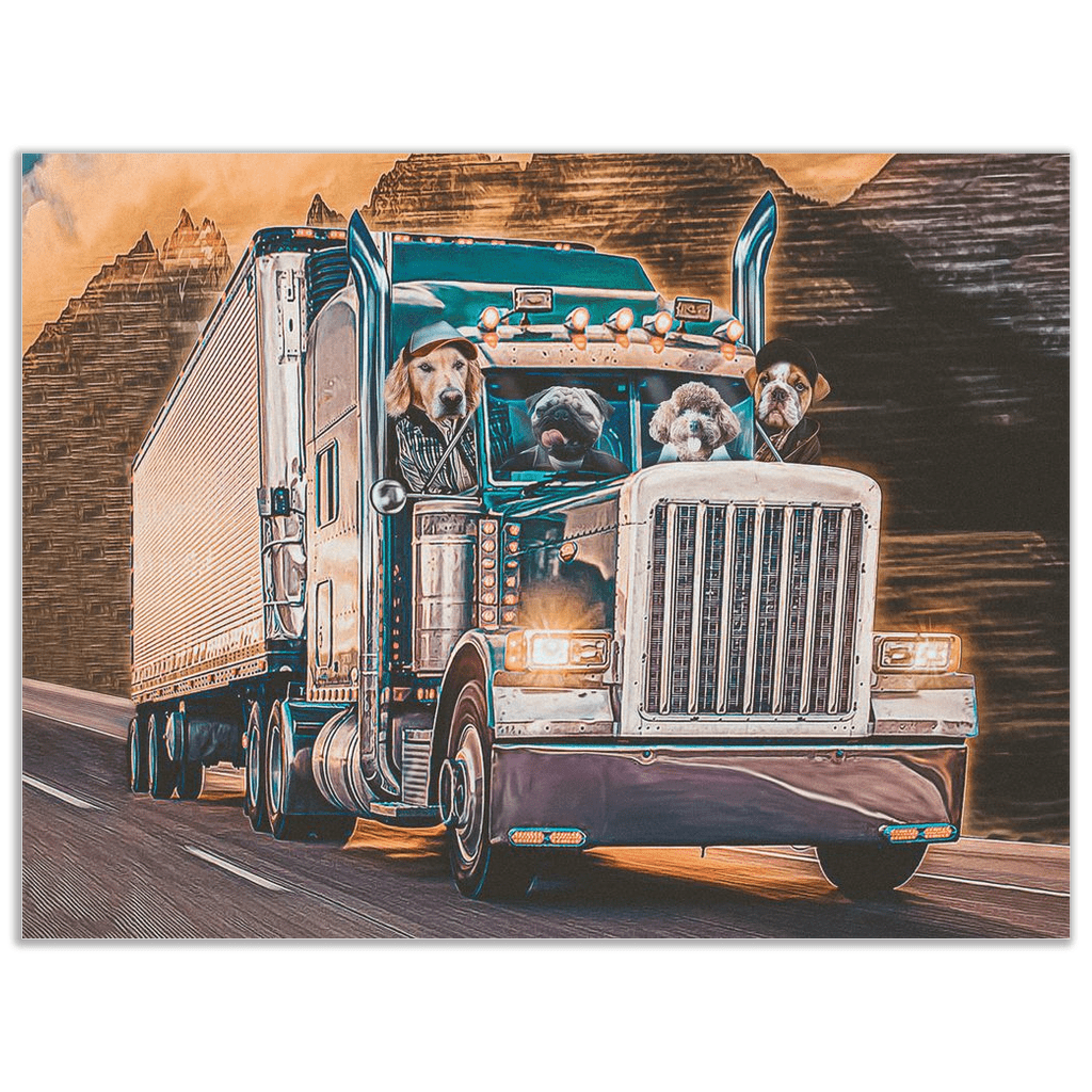 &#39;The Truckers&#39; Personalized 4 Pet Poster