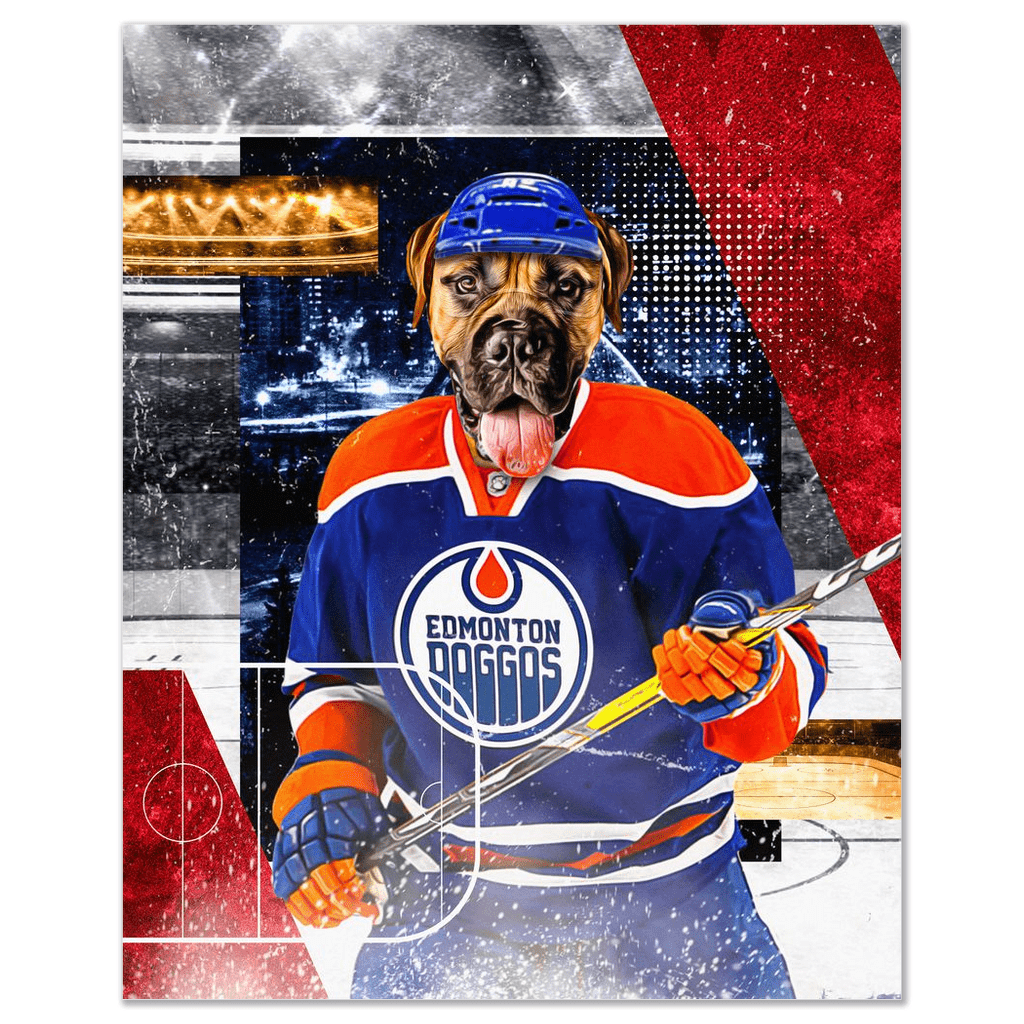 &#39;Edmonton Doggos Hockey&#39; Personalized Pet Poster