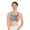 Load image into Gallery viewer, Custom Sports Bra (Floral White: 1-4 Pets)