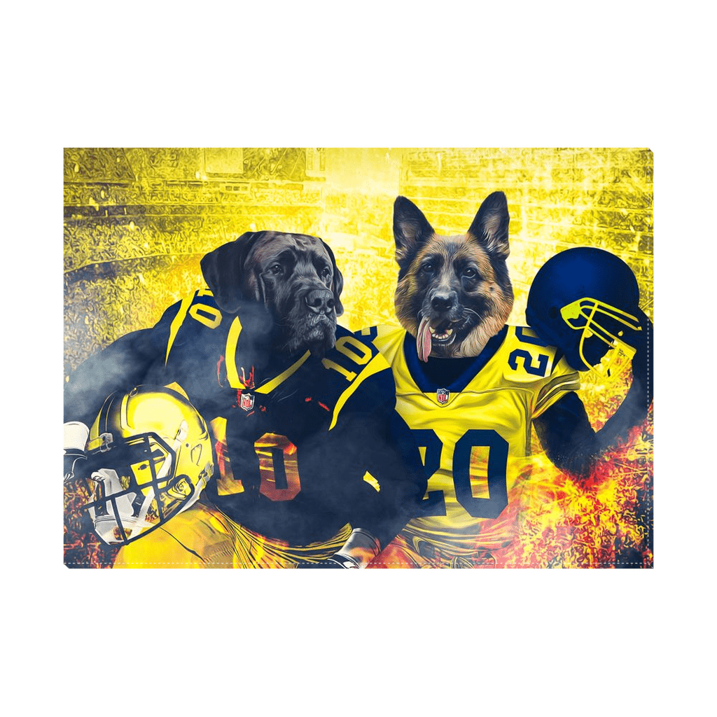 &#39;Michigan Doggos&#39; Personalized 2 Pet Standing Canvas