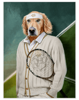 Póster Perro personalizado 'Jugador de tenis'