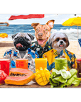 Póster personalizado de 3 mascotas 'The Beach Dogs'