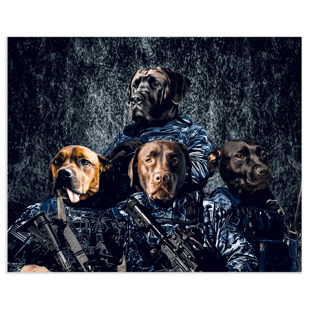 'The Navy Veterans' Personalized 4 Pet Poster