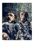 Lienzo personalizado para 2 mascotas 'The Army Veterans'