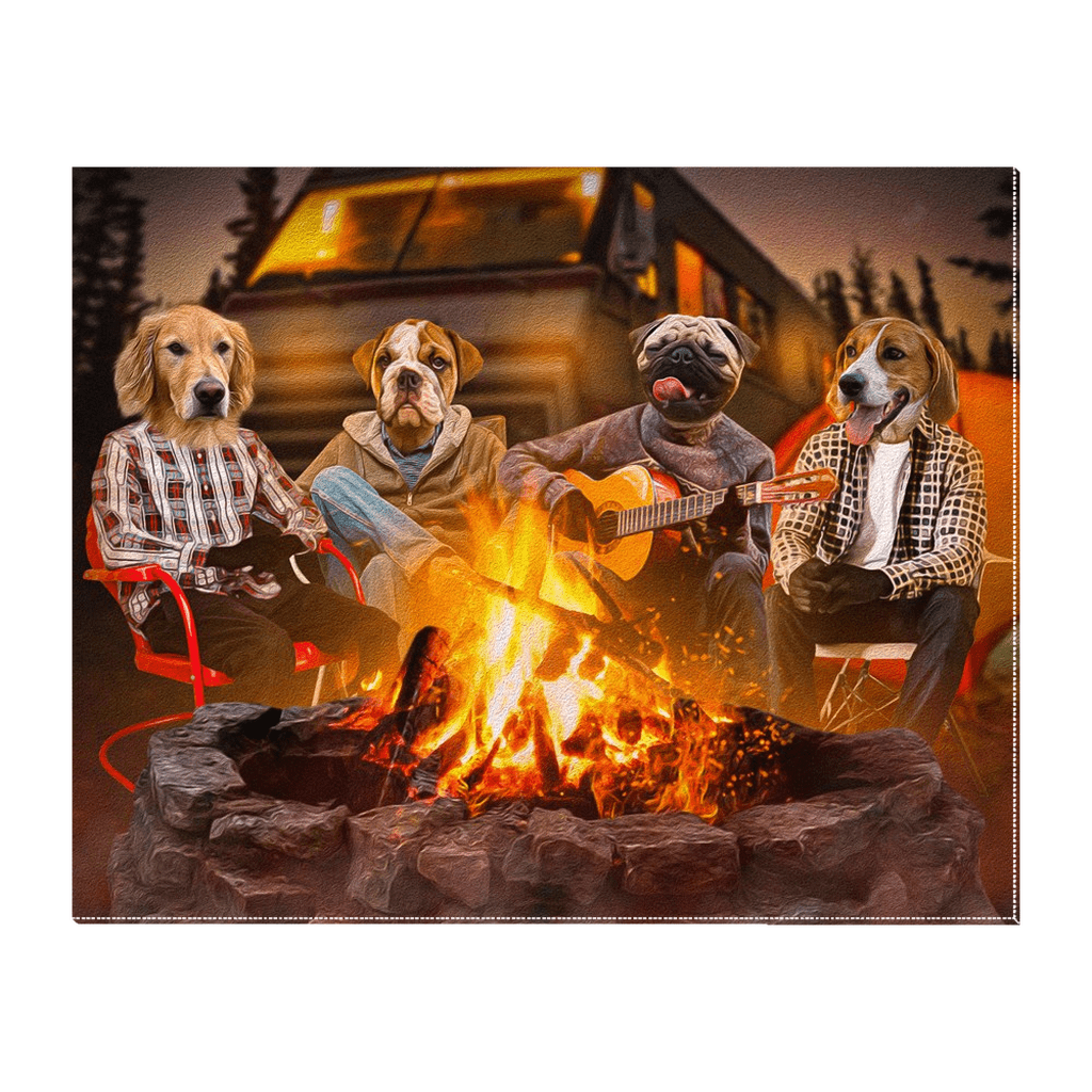 &#39;The Campers&#39; Personalized 4 Pet Standing Canvas