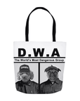 'D.W.A (Doggos with Attitude)' Personalized 2 Pet Tote Bag