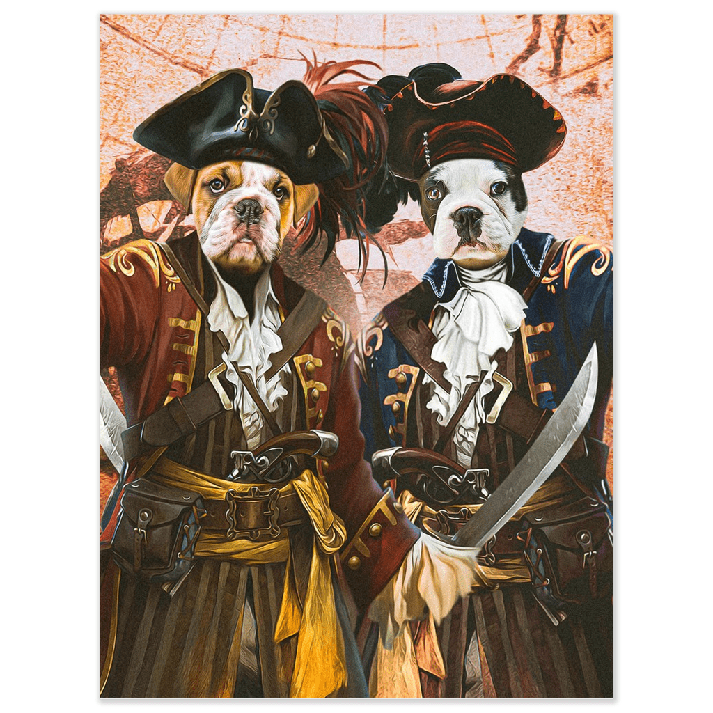 Póster personalizado de 2 mascotas &#39;Los Piratas&#39;