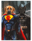 'Superdog & Batdog' Personalized 2 Pet Poster