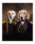 Lienzo de pie personalizado para 2 mascotas 'El Almirante y el Capitán'