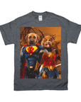 Camiseta personalizada para 2 mascotas 'Superdog &amp; Wonder Doggette'