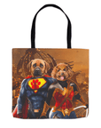 'Superdog & Wonder Doggette' Personalized 2 Pet Tote Bag
