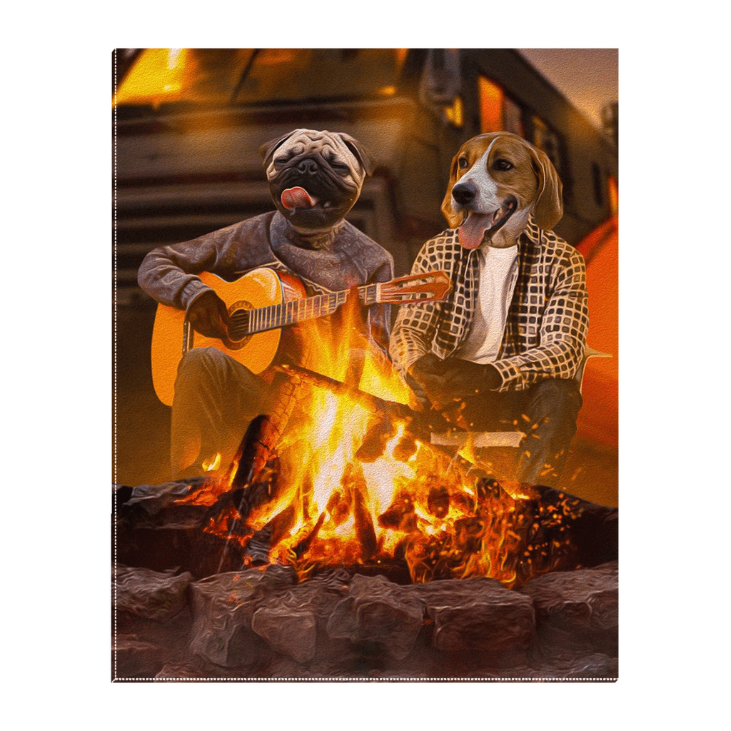 &#39;The Campers&#39; Personalized 2 Pet Standing Canvas