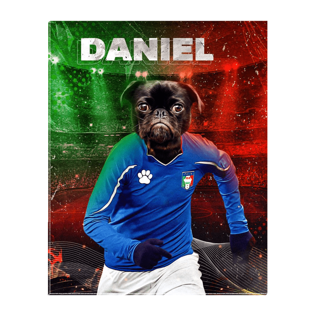 Lienzo personalizado para mascotas &#39;Italy Doggos Soccer&#39;