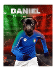 Lienzo personalizado para mascotas 'Italy Doggos Soccer'