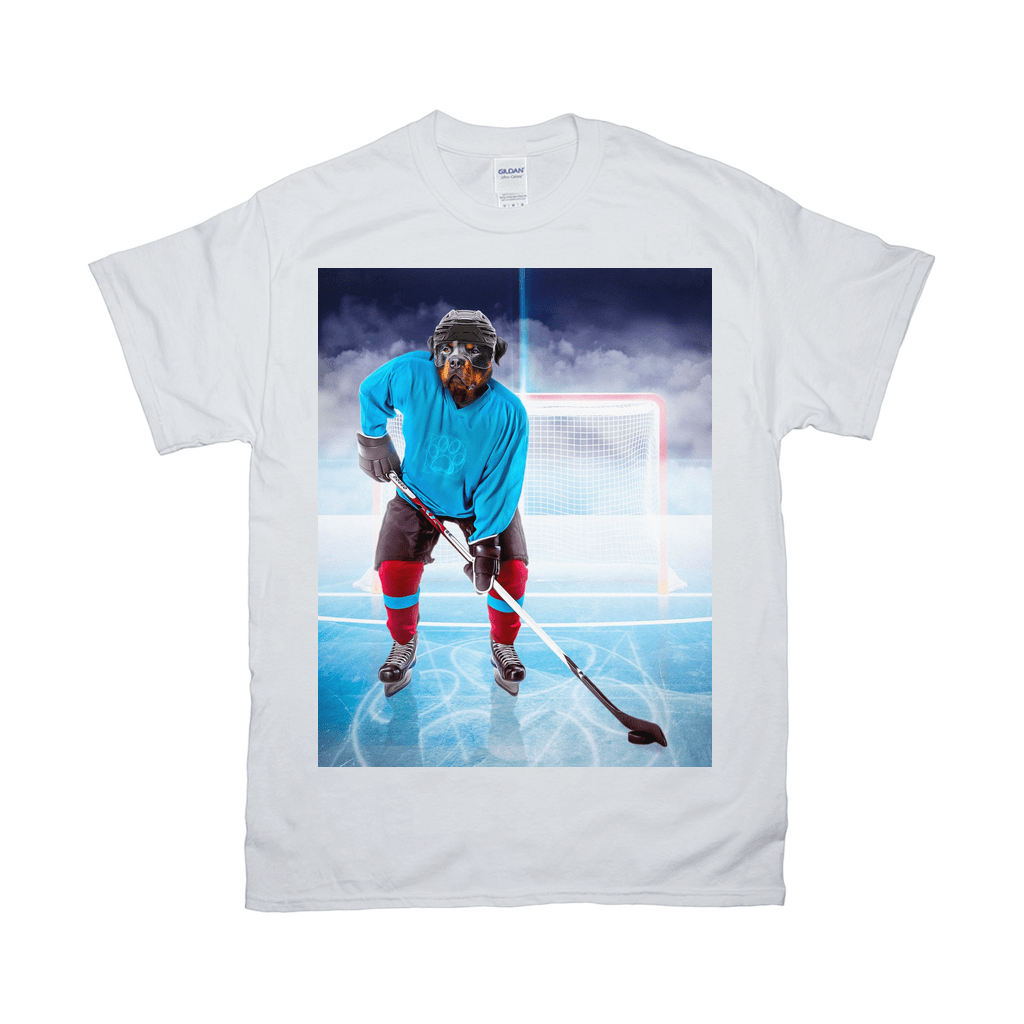&#39;The Hockey Player&#39; Personalized Pet T-Shirt