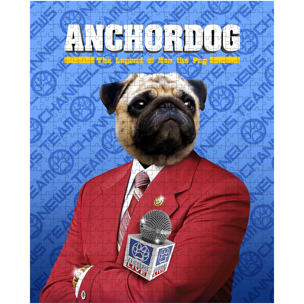 &#39;Anchordog&#39; Personalized Pet Puzzle