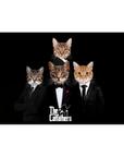 Lienzo personalizado con 4 mascotas de pie 'The Catfathers'