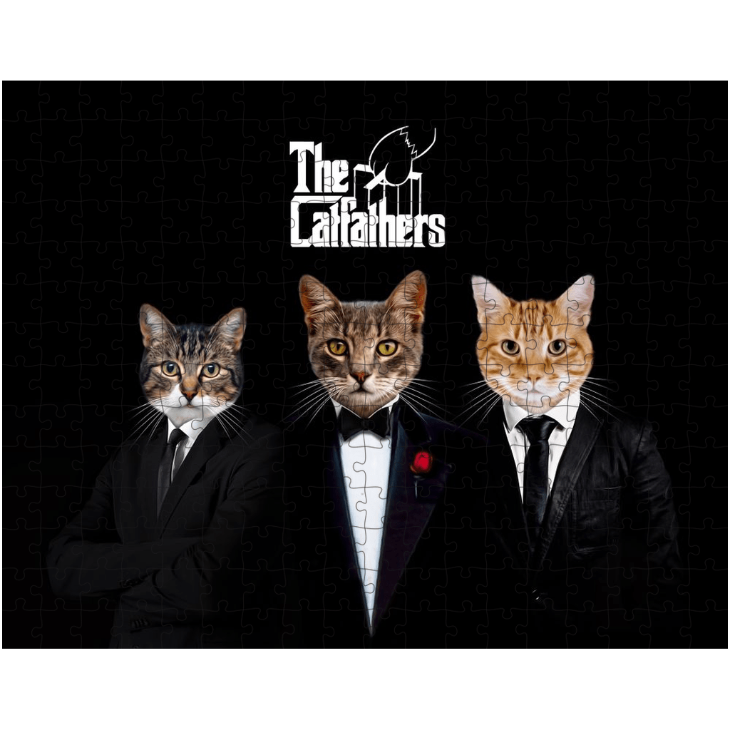 &#39;The Catfathers&#39; Personalized 3 Pet Puzzle
