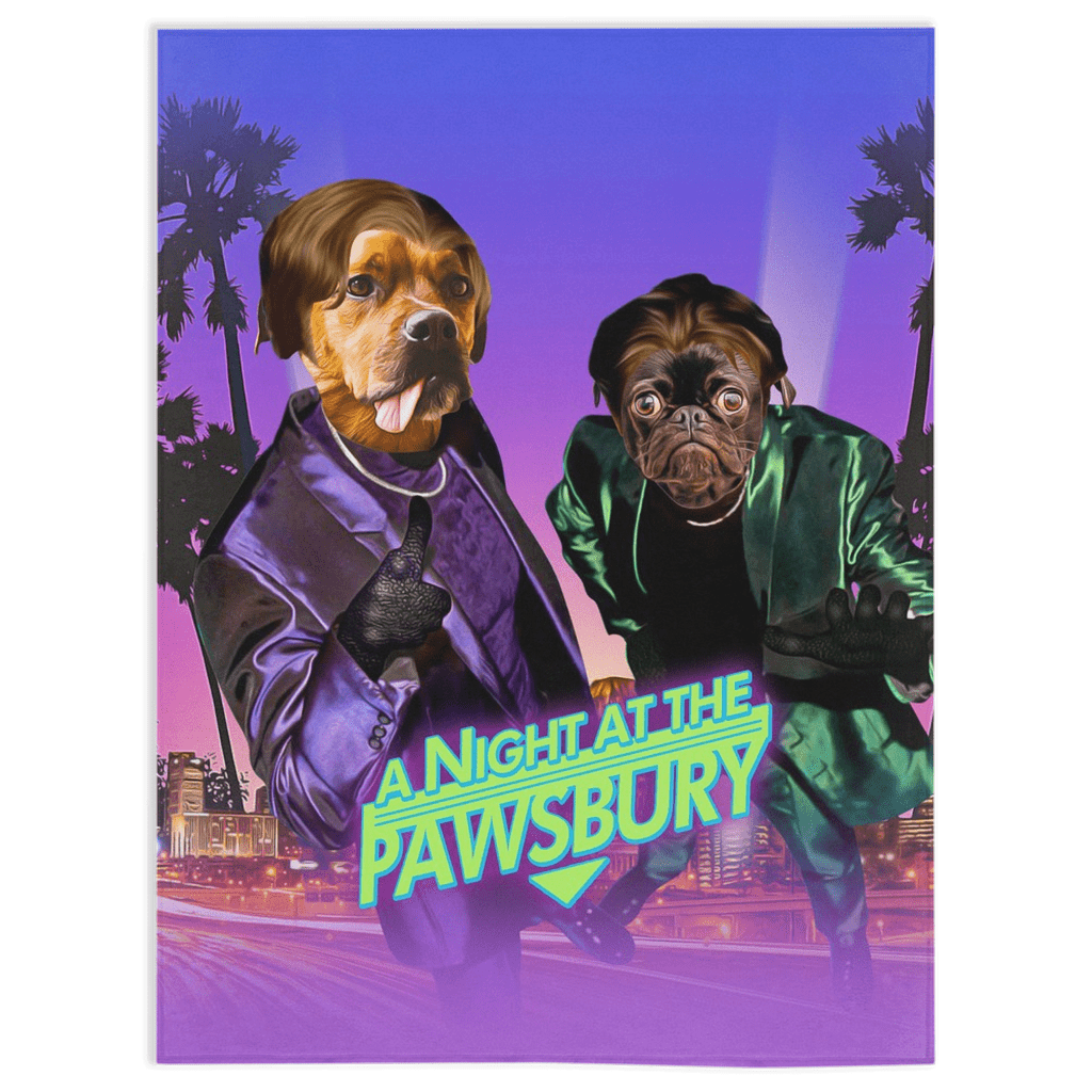 &#39;A Night at the Pawsbury&#39; Personalized 2 Pet Blanket