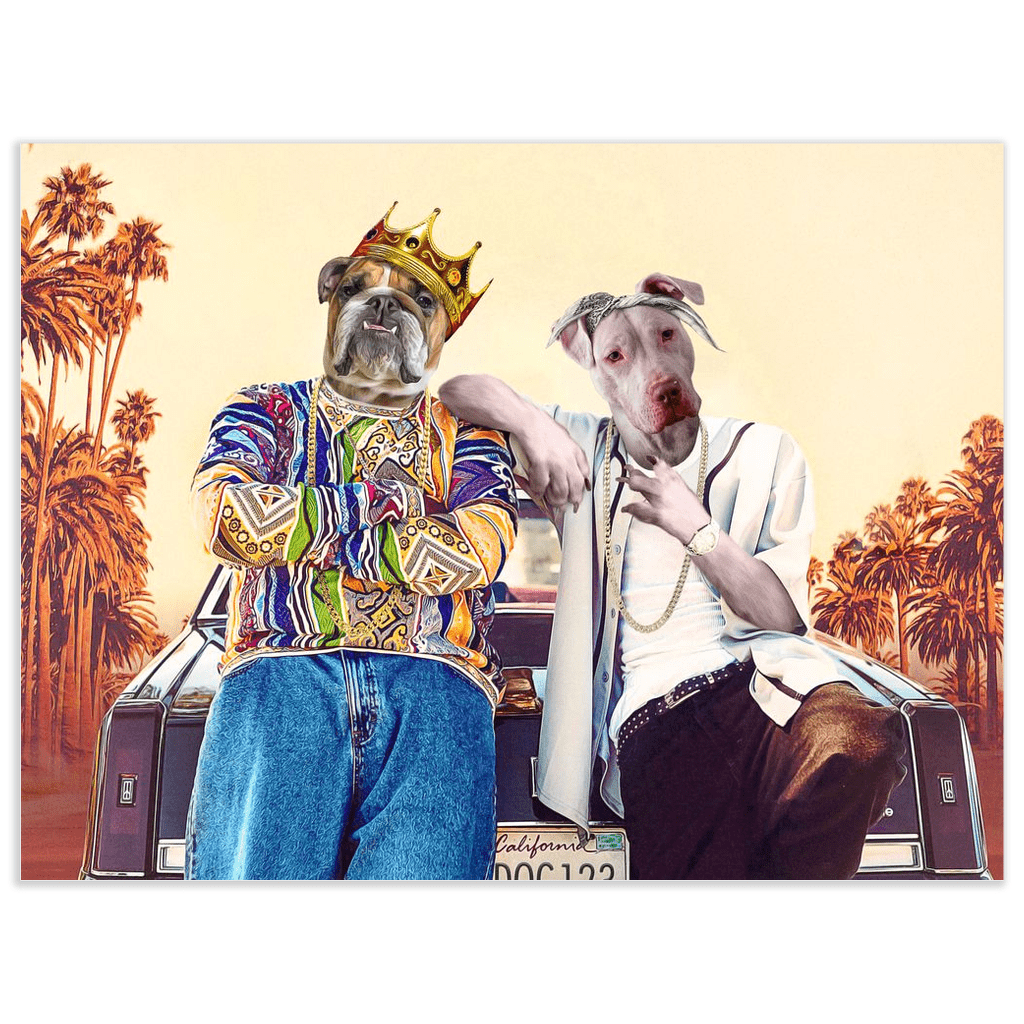 '2Paw and Notorious D.O.G. California Edition' Personalized 2 Pet Poster