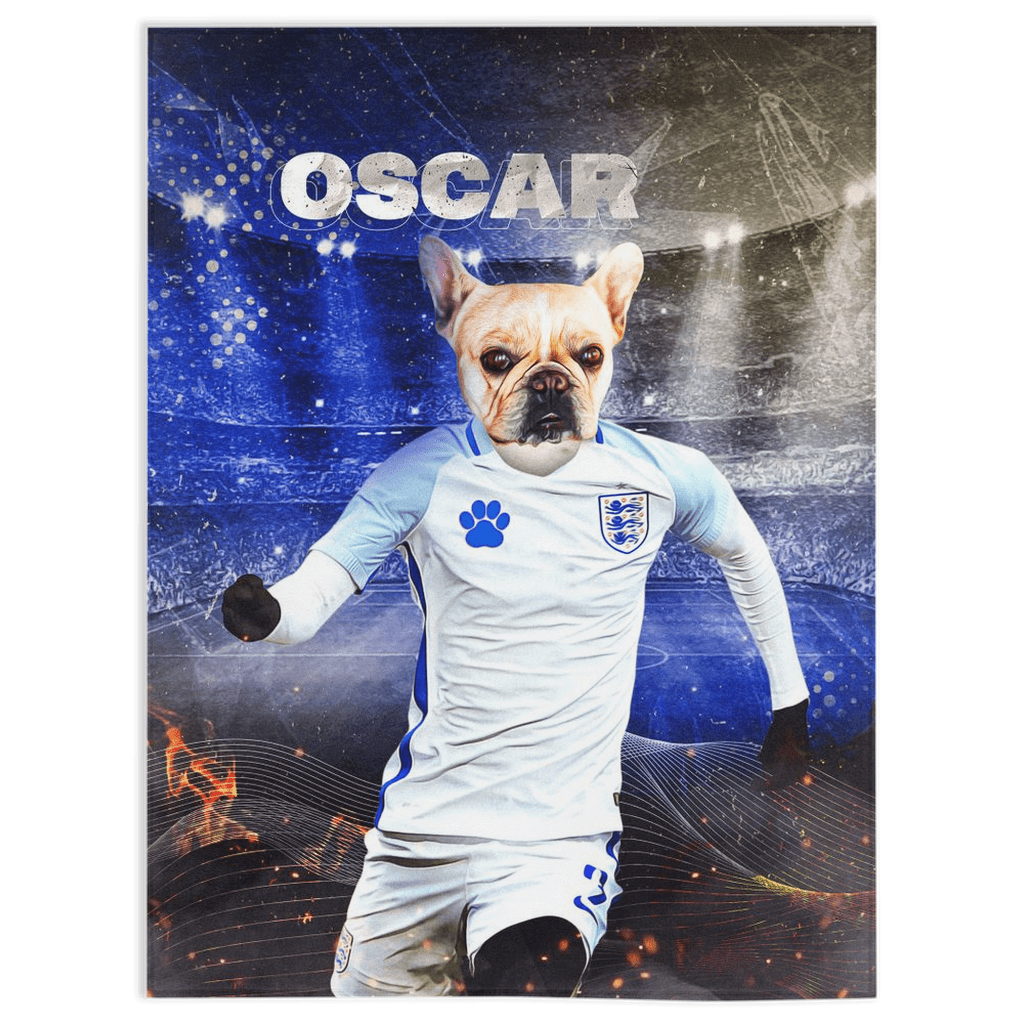 Manta personalizada para mascotas &#39;England Doggos Soccer&#39; 