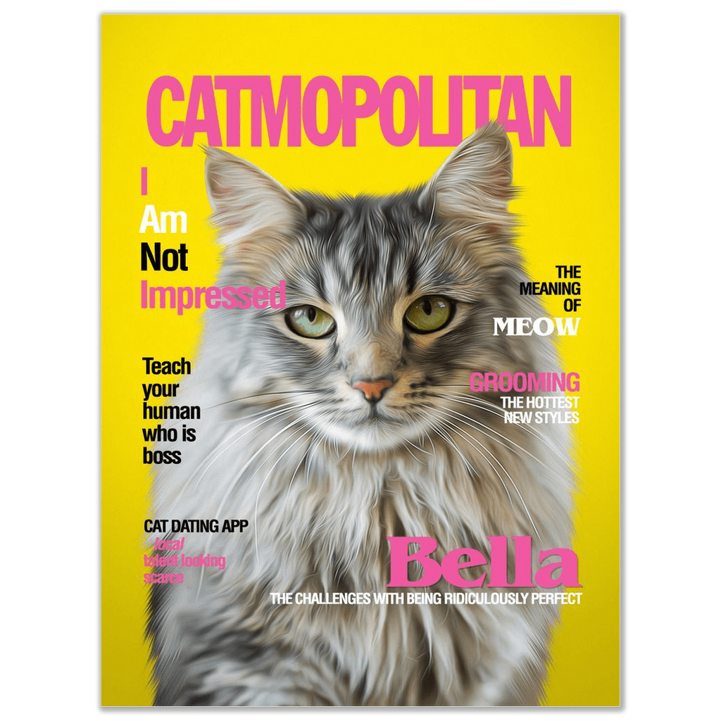 Póster de mascota personalizada &#39;Catmopolitan&#39;