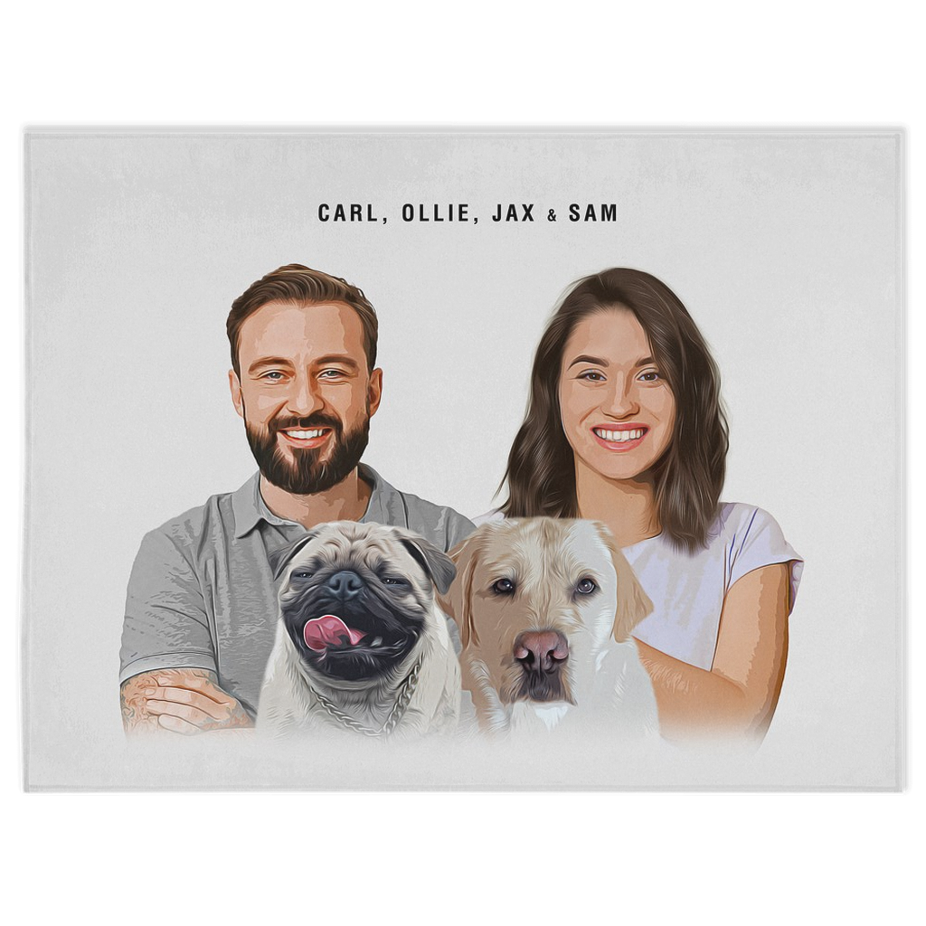 Personalized Modern 2 Pet &amp; Humans Blanket