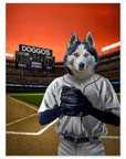 'The Baseball Player' Personalized Dog Poster