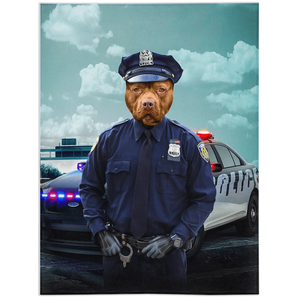 Manta personalizada para mascotas &#39;El Oficial de Policía&#39; 