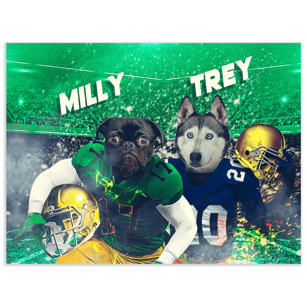 &#39;Notre Dame Doggos&#39; Personalized 2 Pet Poster