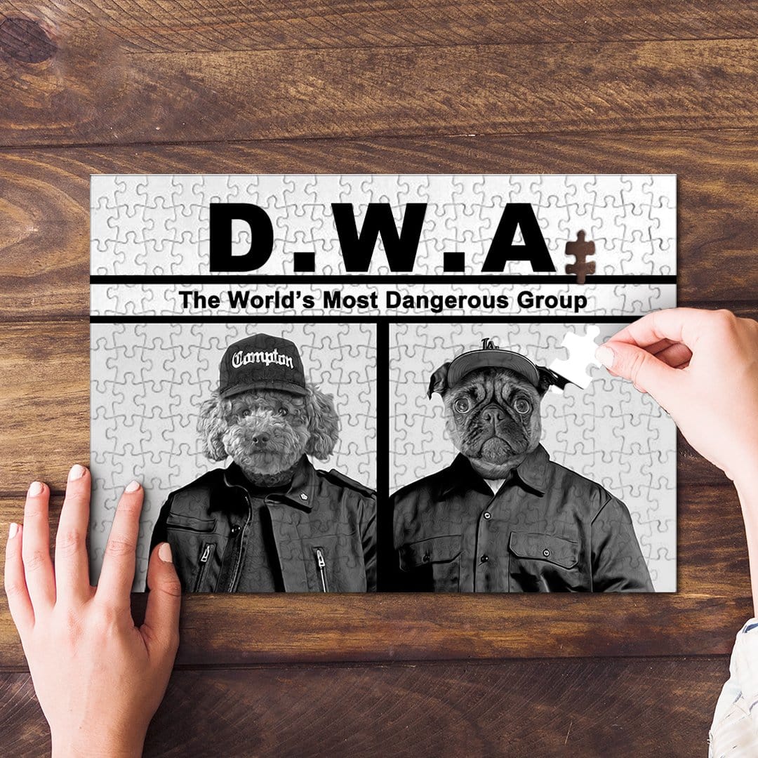 &#39;D.W.A (Doggos with Attitude)&#39; Personalized 2 Pet Puzzle