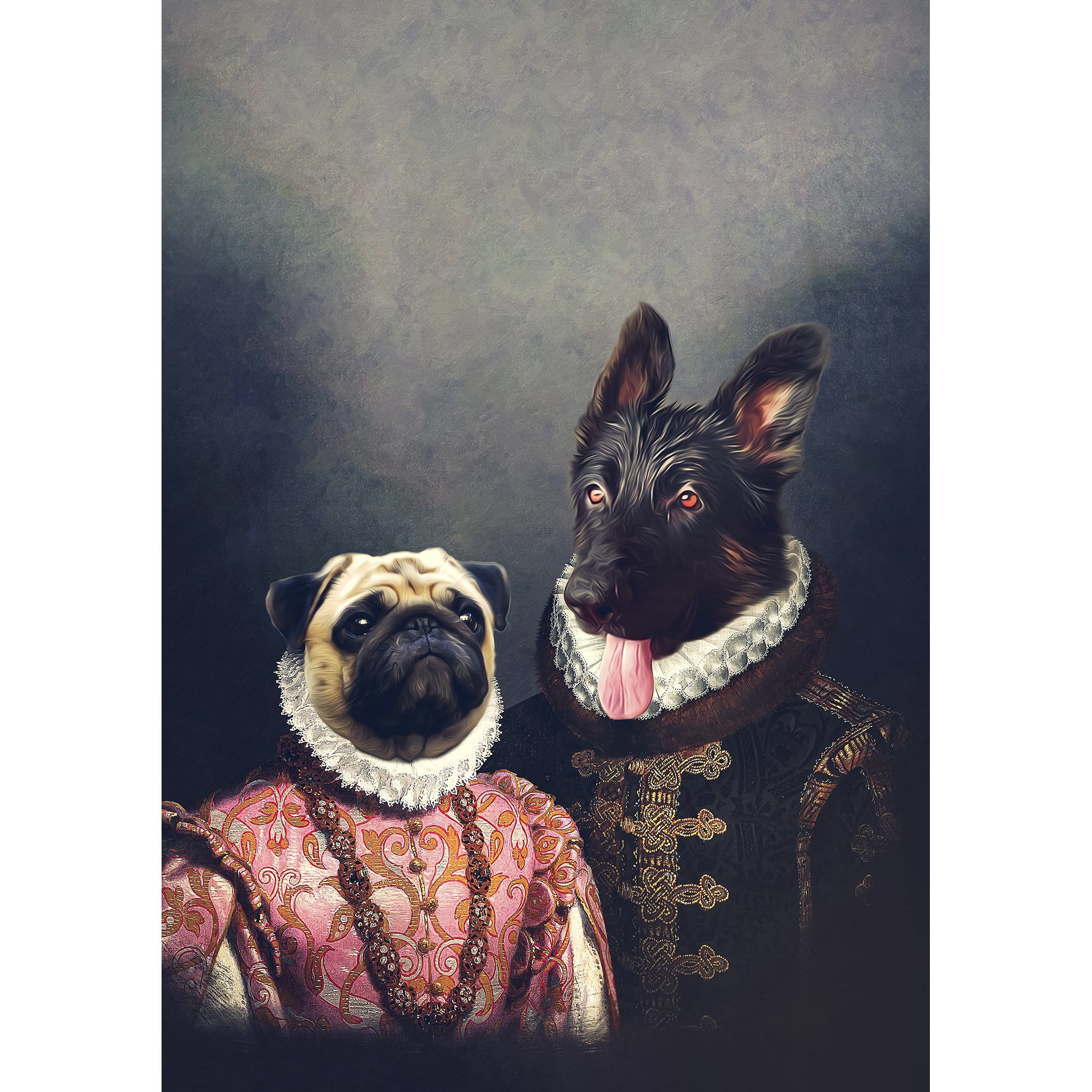 Retrato digital de 2 mascotas del &#39;Duque y Archiduquesa&#39;