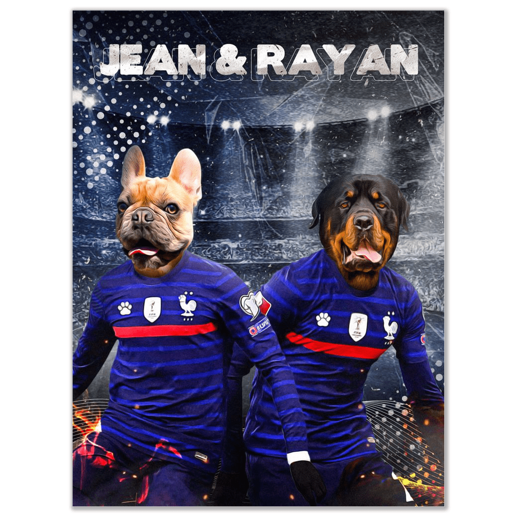 &#39;France Doggos&#39; Personalized 2 Pet Poster