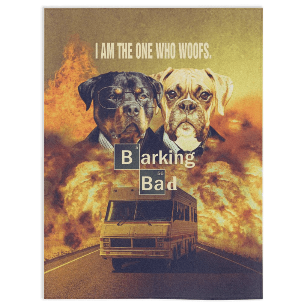 Manta personalizada para 2 mascotas &#39;Barking Bad&#39; 