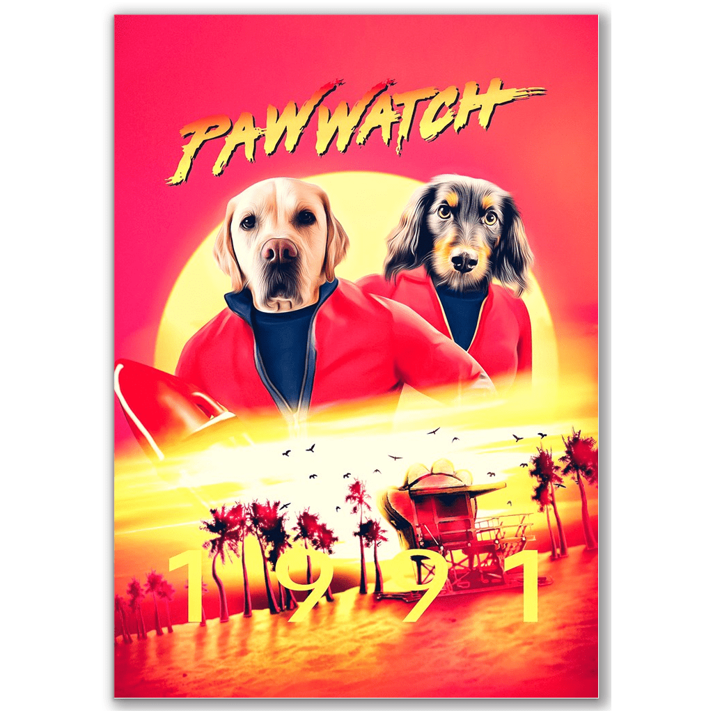 &#39;Paw Watch&#39; Personalized 2 Pet Poster