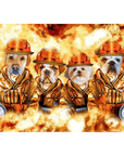 'The Firefighters' Personalized 4 Pet Standing Canvas