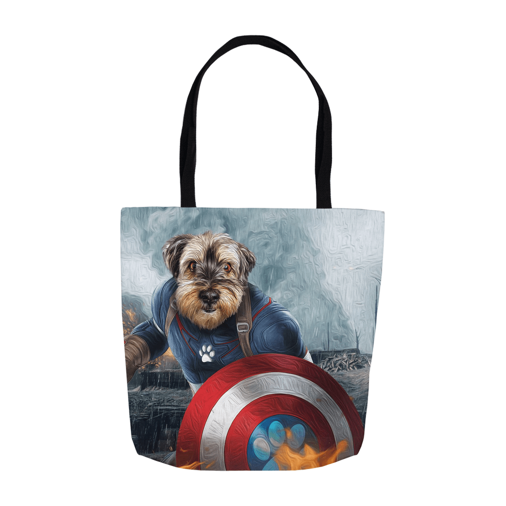 &#39;Captain Doggmerica&#39; Personalized Tote Bag