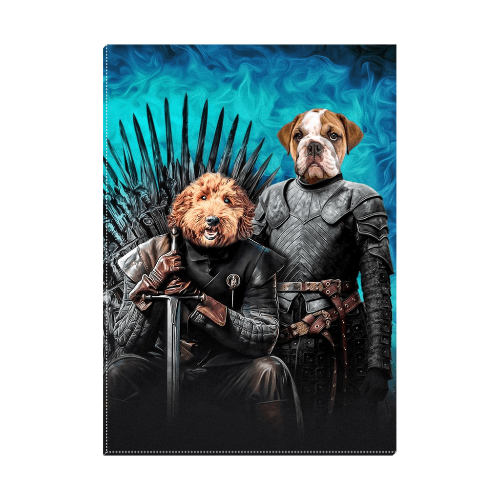 &#39;Game of Bones&#39; Personalized 2 Pet Standing Canvas