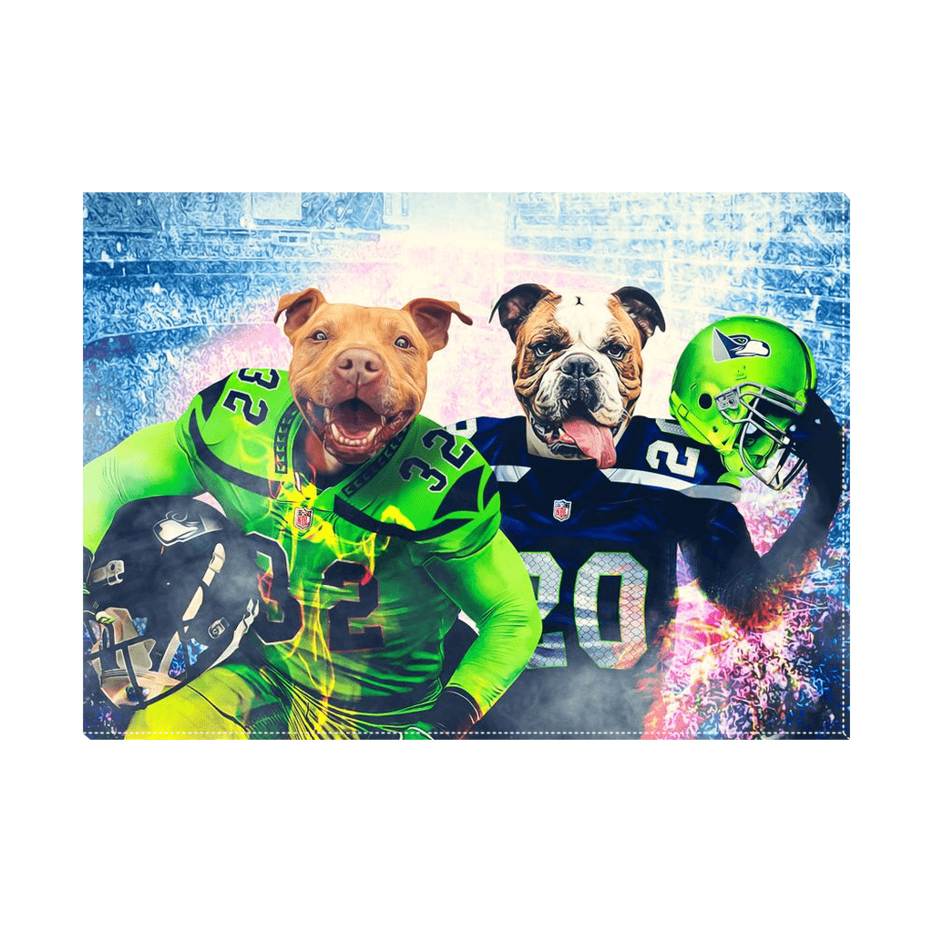 &#39;Seattle Doggos&#39; Personalized 2 Pet Standing Canvas
