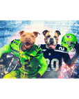 Lienzo personalizado para 2 mascotas 'Seattle Doggos'