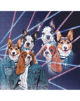 '1980s Lazer Portrait (Females)' Personalized 3 Pet Puzzle