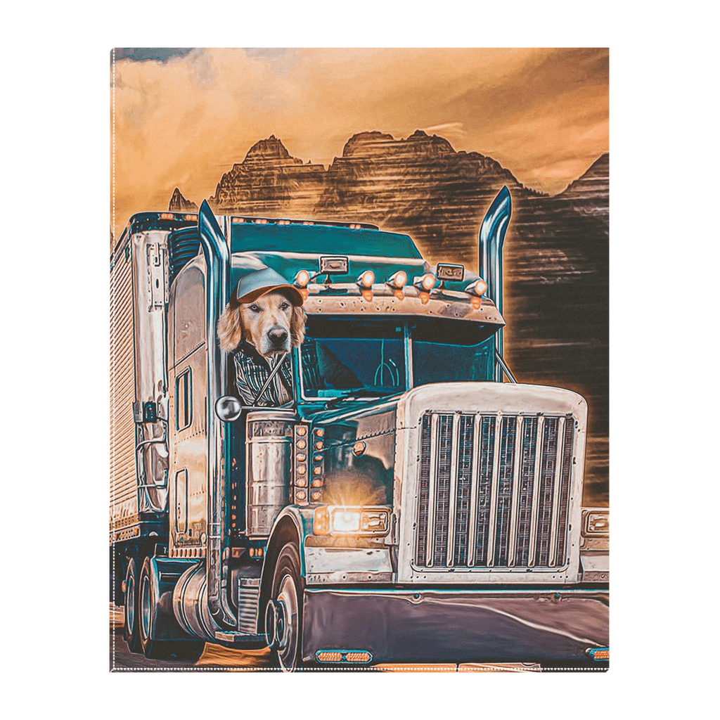 &#39;The Trucker&#39; Personalized Pet Standing Canvas