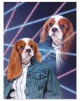 Póster de mascota personalizado 'Retrato Lazer de los años 80 (hembra)'