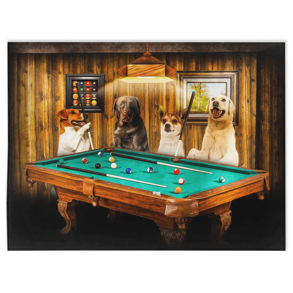 Manta personalizada para 4 mascotas &#39;The Pool Players&#39;