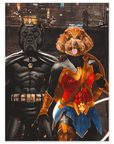 Póster Personalizado para 2 mascotas 'Batdog &amp; Wonder Doggette'
